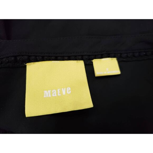 (Ju) Maeve by Anthropologie Womens Top Size 2 Cap Sleeve Sheer Black Whimsgoth - Picture 5 of 6